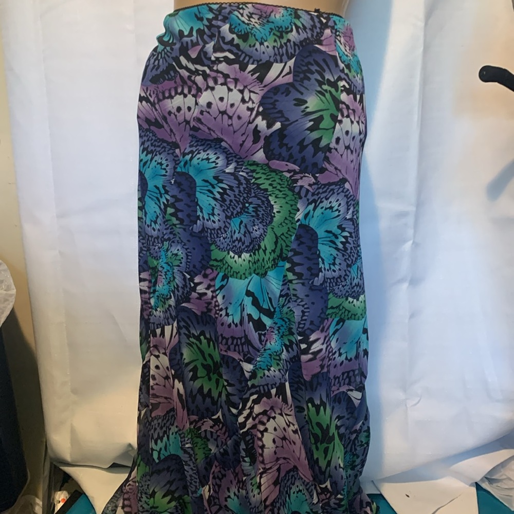 Sz M Colorful Maxi Skirt Lagenlook!Waist 32”x33”Rich Multi-Colored Lined,Lt Wt - Picture 2 of 6